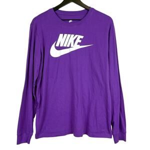 Nike Sportswear Mens Crew Long Sleeve Tee TShirt Purple - L